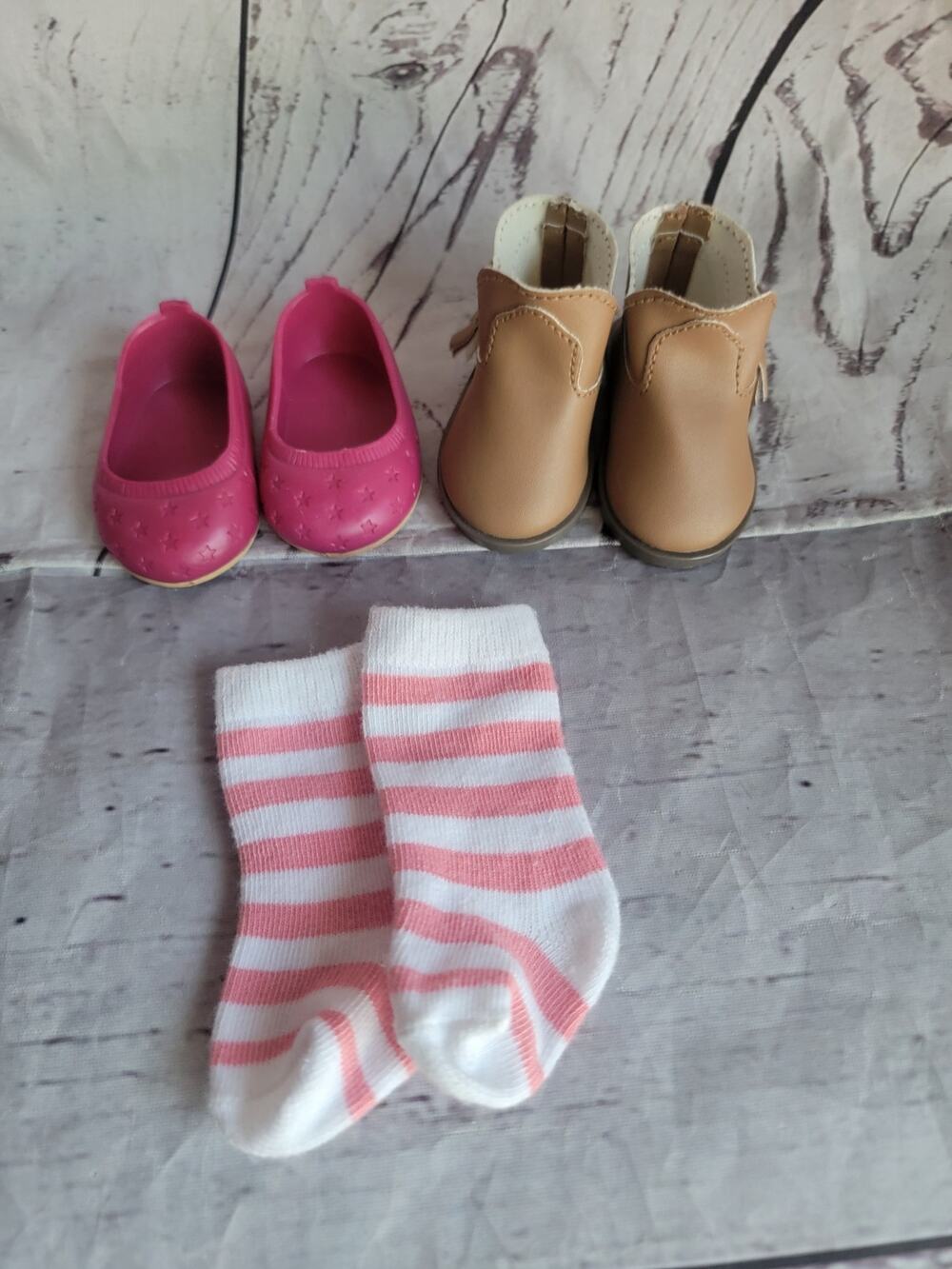 American Girl Western Boots Our Generation Pink Flats Pair Doll Socks